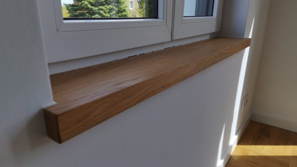 Fensterbank aus Parkett