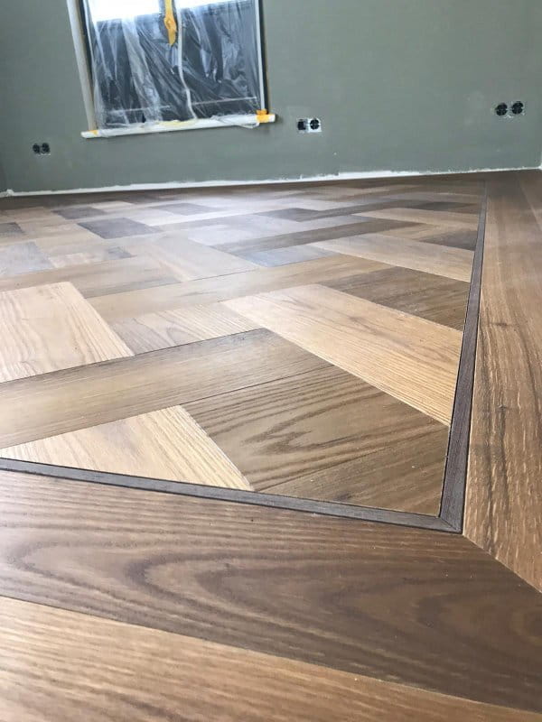 Fertig verlegter Flechtboden