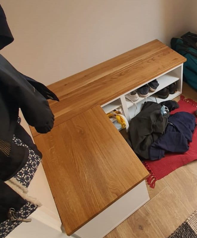 Eichenholzplatten als Ablage