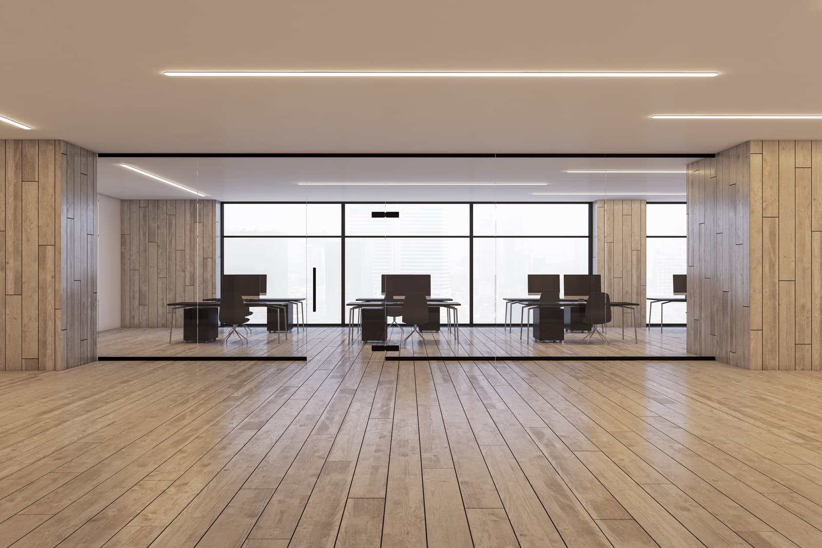 Parkett in einem Co-Working-Space