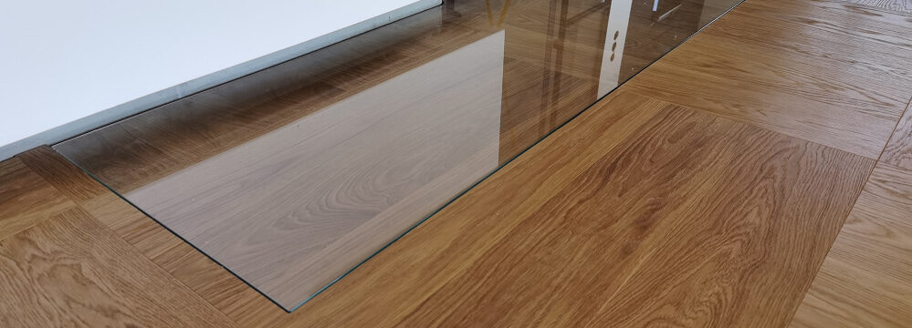 funkenschutzplatte einlass wohnraum eiche boden