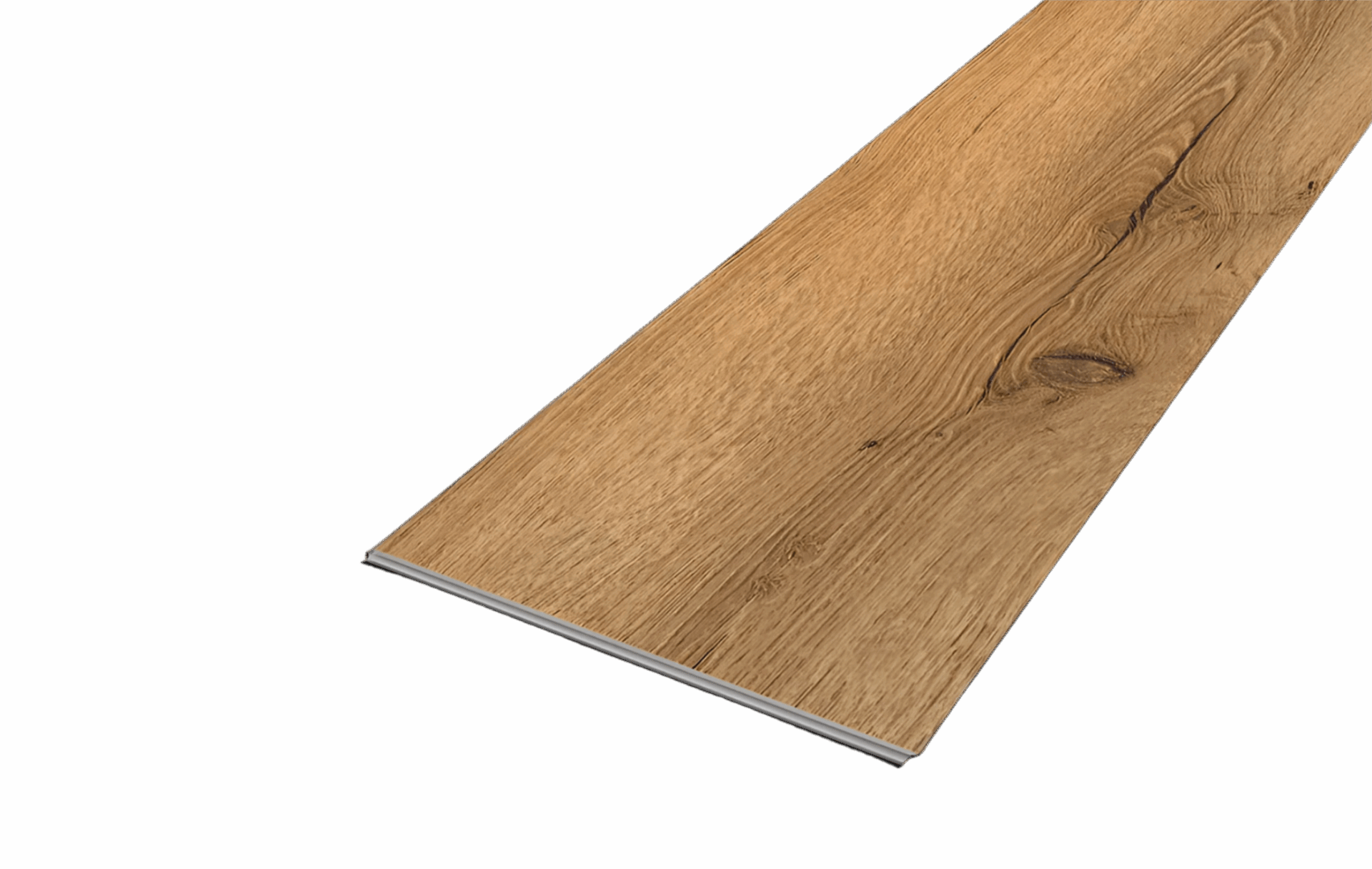 Detailansicht einer naturgetreuen Vinyl-Designplanke in Eichenoptik – kostengünstige Alternative mit hochwertiger Holzstruktur und realistischer Maserung.